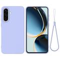 Samsung Galaxy A37 Vloeibare siliconen hoesje met polsbandje - Paars