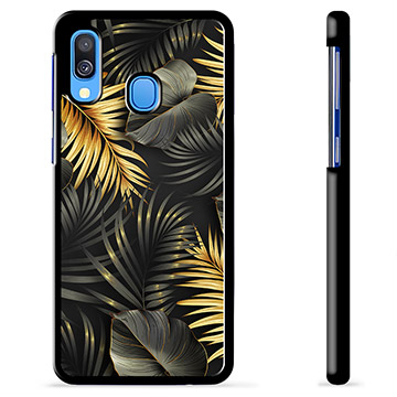 Samsung Galaxy A40 Beschermhoes - Gouden Bladeren