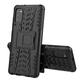 Anti-Slip Samsung Galaxy A41 Hybrid Case met Standaard - Zwart