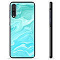 Samsung Galaxy A50 Beschermhoes - Blauw Marmer