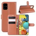 Samsung Galaxy A51 5G Portemonnee Hoesje met Magneetsluiting - Bruin