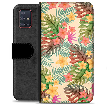 Samsung Galaxy A51 Premium Wallet Hoesje - Roze Bloemen