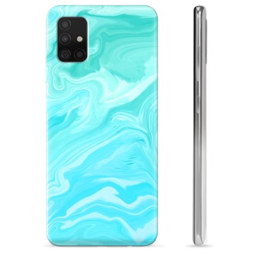 Samsung Galaxy A51 TPU Hoesje - Blauw Marmer