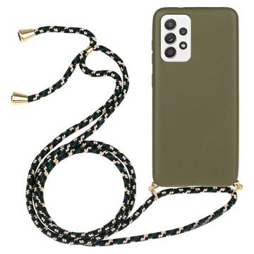 Samsung Galaxy A53 5G TPU Case met Draagriem - Army Groen