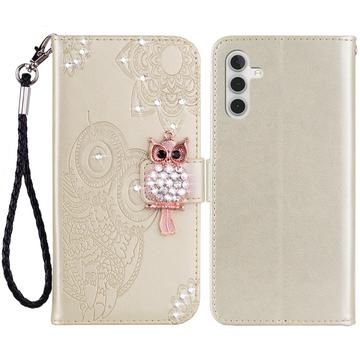 Samsung Galaxy A55 Uil Strass Portemonnee Hoesje