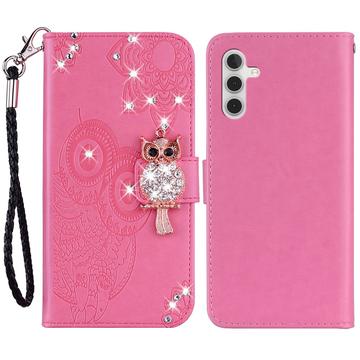 Samsung Galaxy A55 Uil Strass Portemonnee Hoesje