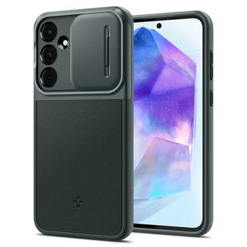 Samsung Galaxy A55 Spigen Optik Armor Hoesje - Donkergroen