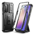 Samsung Galaxy A55 Tech-Protect Kevlar Cam+ Hoesje - Schermbeschermer, Camerabeveiliging, Kickstand - Zwart