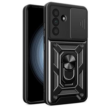 Samsung Galaxy A56 Roterende ring hybride hoesje met camera schild - Zwart