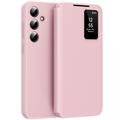 Samsung Galaxy A56 Smart Clear View Flip Hoesje met kaartsleuf - Roze