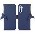 Samsung Galaxy A56 Leren Portemonnee Hoesje met RFID - Blauw