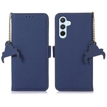 Samsung Galaxy A56 Leren Portemonnee Hoesje met RFID - Blauw