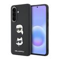 Samsung Galaxy A57 Karl Lagerfeld Metal Karl and Choupette Liquid Siliconen Hoesje - Zwart