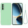 Samsung Galaxy A57 Vloeibare siliconen hoesje met polsbandje - Groen