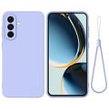 Samsung Galaxy A57 Vloeibare siliconen hoesje met polsbandje - Paars