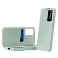 Samsung Galaxy A57 Smart Clear View Flip Case met kaartsleuf - Lichtgroen