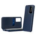 Samsung Galaxy A57 Smart Clear View Flip Hoesje met kaartsleuf - Saffier