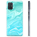 Samsung Galaxy A71 TPU Hoesje - Blauw Marmer