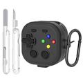 Samsung Galaxy Buds 4/4 Pro-hoesje in gamingcontroller-stijl met karabijnhaak en reinigingsgereedschap