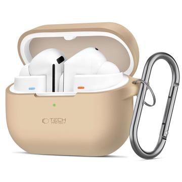 Samsung Galaxy Buds3/Buds3 Pro/Buds3 FE Tech-Protect siliconen haaketui - Koffie Latte
