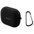 Samsung Galaxy Buds3 FE Siliconen Hoesje met Karabijnhaak - Zwart