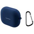 Samsung Galaxy Buds3 FE Siliconen Hoesje met Karabijnhaak - Donkerblauw