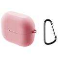 Samsung Galaxy Buds3 FE Siliconen Hoesje met Karabijnhaak - Roze
