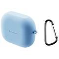 Samsung Galaxy Buds3 FE Siliconen Hoesje met Karabijnhaak - Luchtblauw