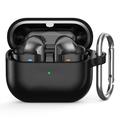 Samsung Galaxy Buds3 Pro Siliconen Hoesje met Karabijnhaak - Zwart