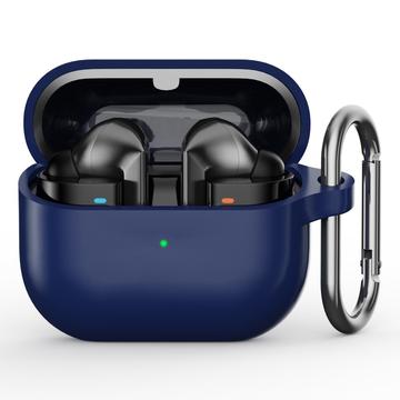 Samsung Galaxy Buds3 Pro Siliconen Hoesje met Karabijnhaak - Donkerblauw