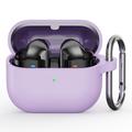 Samsung Galaxy Buds3 Pro Siliconen Hoesje met Karabijnhaak - Paars