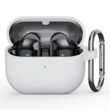 Samsung Galaxy Buds3 Pro Siliconen Hoesje met Karabijnhaak - Wit