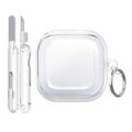 Samsung Galaxy Buds4/Buds4 Pro doorzichtige hoes met karabijnhaak en reinigingspennen