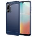 Samsung Galaxy M16/F36 Geborsteld TPU Hoesje - Koolstofvezel - Blauw