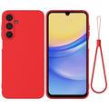 Samsung Galaxy M16/F16 Vloeibare siliconen hoesje met polsbandje
