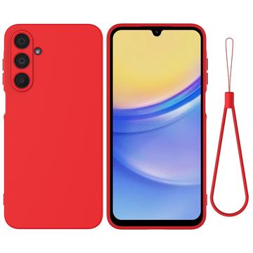 Samsung Galaxy M16/F16 Vloeibare siliconen hoesje met polsbandje