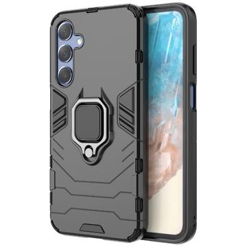 Samsung Galaxy M35 Hybride Hoesje met Ring Houder - Zwart