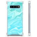 Samsung Galaxy S10 Hybrid Hoesje - Blauw Marmer