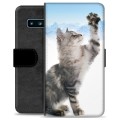 Samsung Galaxy S10 Premium Portemonnee Hoesje - Kat