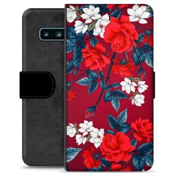 Samsung Galaxy S10 Premium Wallet Hoesje - Vintage Bloemen