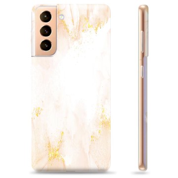 Samsung Galaxy S21+ 5G TPU-hoesje - Gouden Parel Marmer