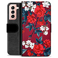 Samsung Galaxy S21 5G Premium Wallet Hoesje - Vintage Bloemen