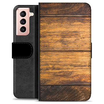 Samsung Galaxy S21 5G Premium Wallet Hoesje - Hout