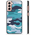 Samsung Galaxy S21 5G Beschermhoes - Blauw Camouflage