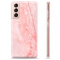 Samsung Galaxy S21 5G TPU-hoesje - Roze Marmer