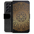 Samsung Galaxy S21 Ultra 5G Premium Portemonnee Hoesje - Mandala