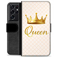 Samsung Galaxy S21 Ultra 5G Premium Portemonnee Hoesje - Queen