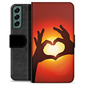 Samsung Galaxy S22+ 5G Premium Portemonnee Hoesje - Hart Silhouet