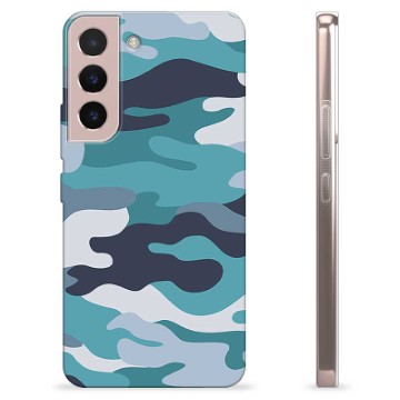 Samsung Galaxy S22 5G TPU Hoesje - Blauw Camouflage