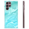 Samsung Galaxy S22 Ultra 5G TPU-hoesje - Blauw Marmer